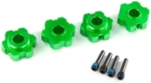 Traxxas 8956G Bujes de rueda, hexagonal, aluminio (anodizado verde) (4)/pasadores de tornillo (4)