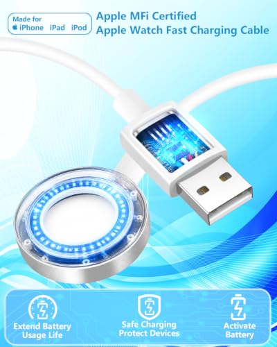 Image of [Apple MFi Certified] Apple Watch Charger Fast Charging, Stuffcool 2Pack 6.6FT USB to iWatch Magnetic Charger Portable Wireless Fast Charging Cord for Apple Watch Series Ultra /11 /10 /9 /8 /7 /6 /SE /5 /4 /3 /2