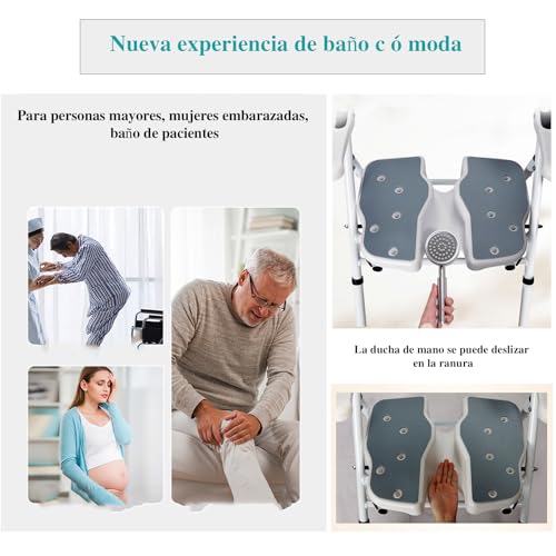 Silla Ducha, Silla Ducha Personas Mayores Asientos De Ducha Plegables Livianos para Adultos, Asientos De Ducha Antideslizantes Banco De Taburete De Baño,Silla De Asistencia para Discapacitados Bañera - imagen 6