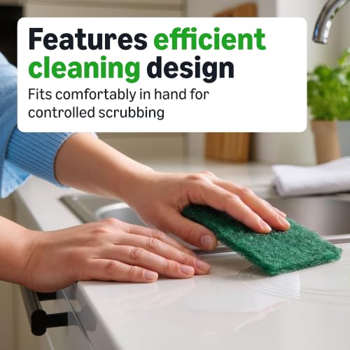 Amazon Basics Heavy Duty Scour Pads, Dish Scrubber for Kitchen + Outdoor, 4 Count, Pack of 1 view 3