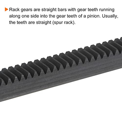 Image of uxcell Steel Gear Rack, 2 Pcs 1Mod 1000mm x 10mm x 10mm Total 6.6 ft Heavy Duty Straight Linear Spur Rack for Machines Automotive