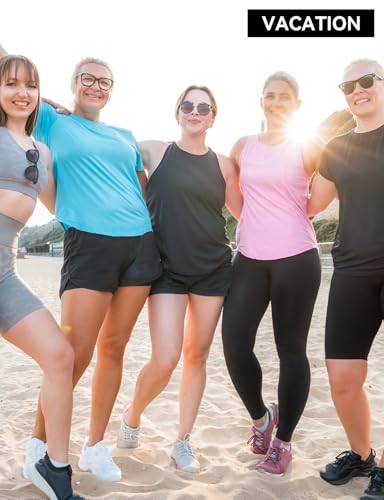 Women's 4" Swim Shorts High Waisted UPF50+ Board Shorts Tummy Control Boy Shorts Swimsuit Bottoms3