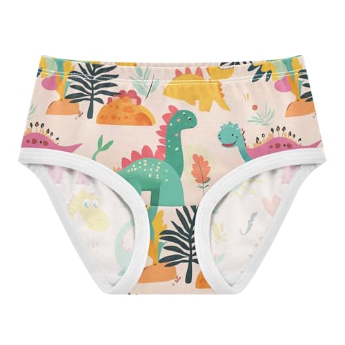 Wusikd Dinosaurs Girls' Underwear Cotton Fun Colored Girls Briefs Soft Toddler Underwear 2T