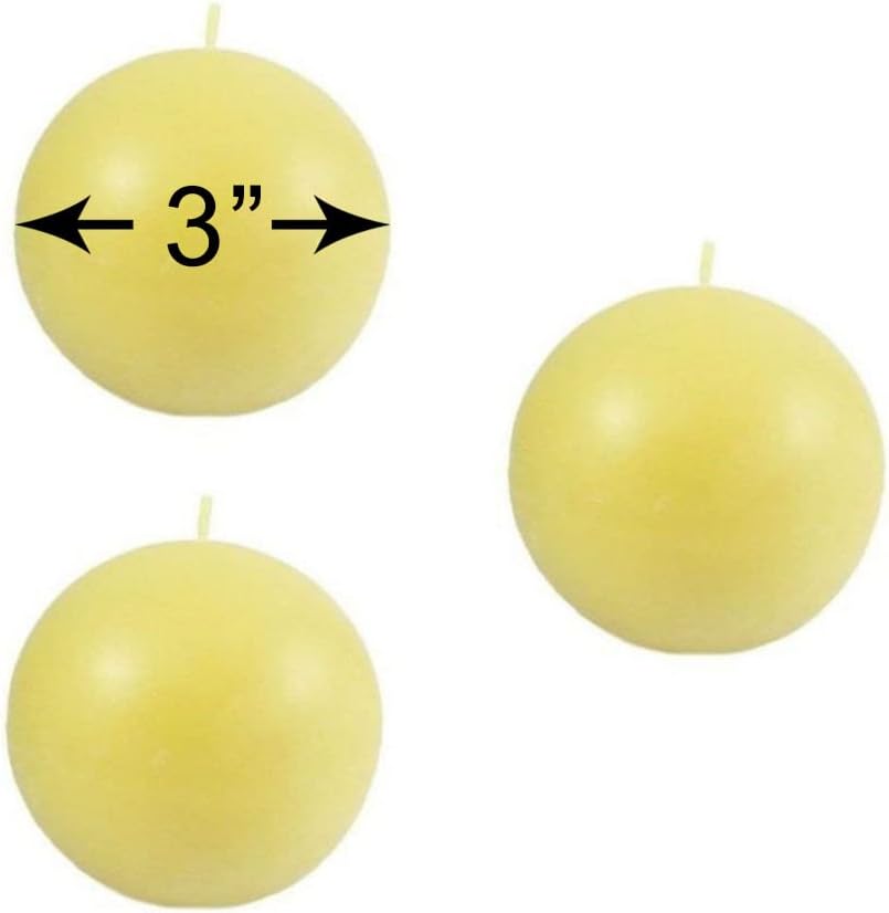Candlestock Handmade Dripless Unscented Beeswax Ball Candle Sets - 3 Inch, 4 Inch, 5 Inch Diameter (2-5")