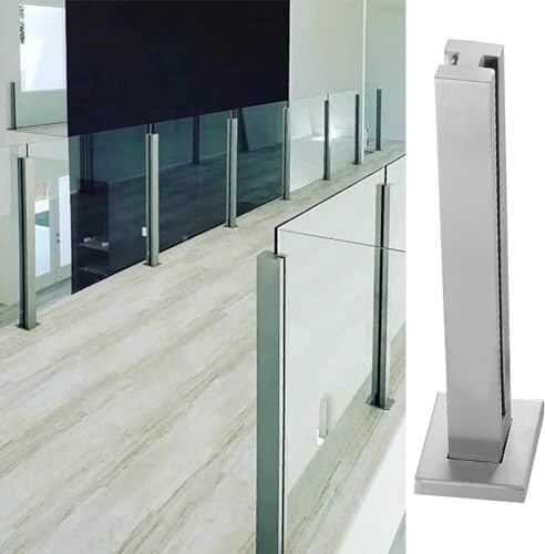 Poste de barandilla de vidrio resistente para montaje en piso de 105 cm
