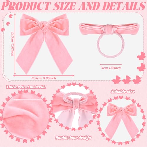 Maxdot Bow Napkin Rings Velvet Fall Thanksgiving Christmas Bow Tie Napkin Holder 4 x 4.9 Inch Serviette Buckles for Xmas Weddings Birthday Party Dinner Table Decoration and Daily Use(24 Pcs,Pink) - Cosy Home Interiors Maxdot Bow Napkin Rings Velvet Fall Thanksgiving Christmas Bow Tie Napkin Holder 4 x 4.9 Inch Serviette Buckles for Xmas Weddings Birthday Party Dinner Table Decoration and Daily Use(24 Pcs,Pink) - Image 3