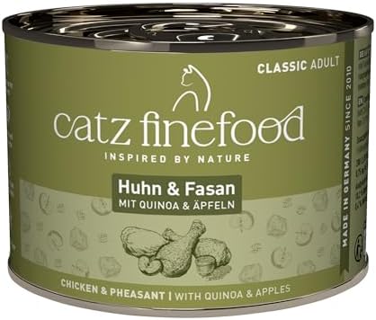 catz finefood Classic Huhn & Fasan Katzenfutter nass, 6 x 200g Dosen | Premium Nassfutter für Katzen, gluten- & getreidefrei, ohne Zucker & künstliche Zusätze, Made in Germany