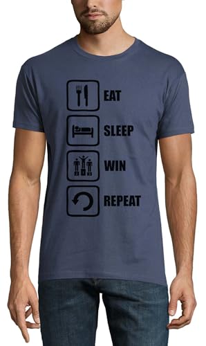 T-shirt Eat Sleep Win Repeat denim idéal pour le week-end branché