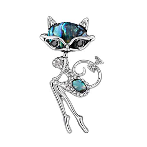 Spilla smaltata carina e creativa per giacche, zaini e vestiti, bella spilla a forma di volpe con strass, per fidanzamento, matrimonio, scialle, sciarpa, decorazione – volpe
