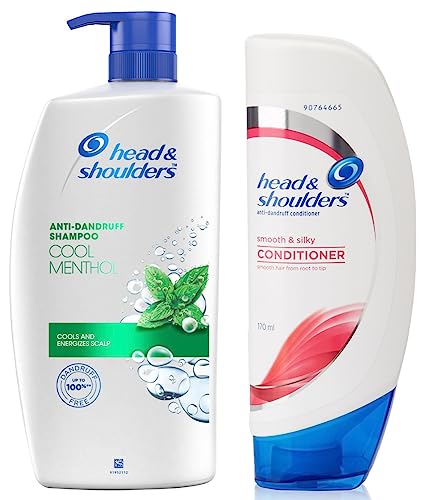 Head & Shoulders, Anti Dandruff Shampoo, Cool Menthol, 1 L & Head & Shoulders, Anti Dandruff Conditioner, Smooth & Silky, 170 ML