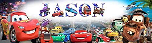 Disney Car - Personalized Birthday Name Poster with Custom Name On it, Border Mat and Frame Options