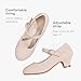 Dufannie Nude Kids Heel for Girls Dress Shoes High Heel for Girls Flat Size 5 Princess Shoes Closed Toe Formal Big Kids Pumps Church Wedding Ballroom Halloween Party Dance(3306Nude 5)