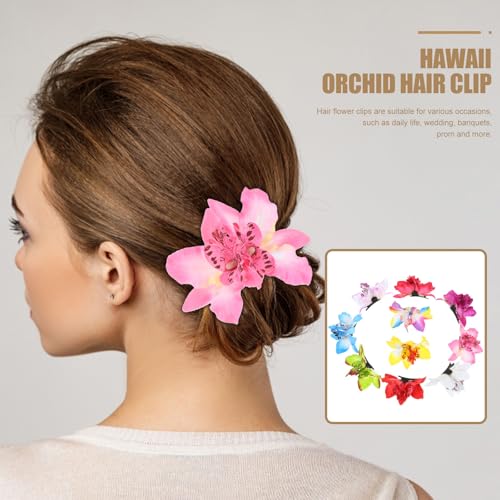 Pinza pelo de orquídea artificial para peinados de banquetes y tocados de invitada diaria 20uds 5