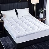 Qeils Queen Mattress Topper, Extra Thick Bamboo Mattress Pad Cover, Soft Cotton Top Bed Cover with Deep Pocket Fits Up to 8-21', Mattress Pad for Queen Size Bed