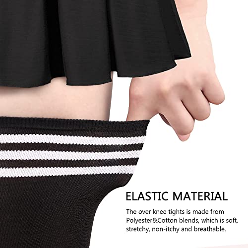 DRESHOW Extra Long High Thigh Socks Striped Over Knee Thin Tights Long Stocking4