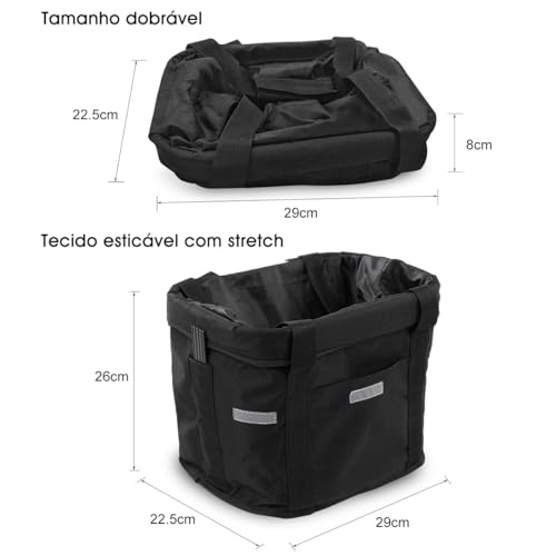 Cesta para guidão de bicicleta removível