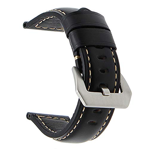 20mm 22mm 24mm 26mm Italien echtes Leder uhrenarmband für panerai luminor radiomir Edelstahl Schnalle Armband Armband schwarz s, 24mm