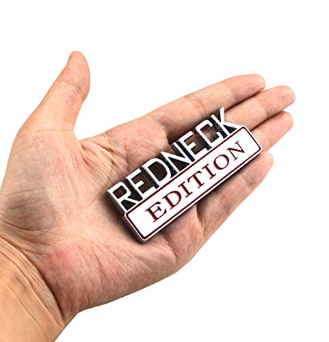 Image of EmbRoom 1Pcs 3.1 inch Redneck Edition Exterior Emblem CAR Truck Boat Decal Logo Replacement for F-150 F250 F350 Silverado RAM 1500 (Chrome /Red)
