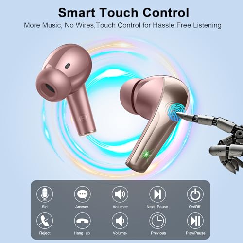 Image of Wireless Earbuds Stereo Sound in Ear Headphones, 47H Playtime, LED Display