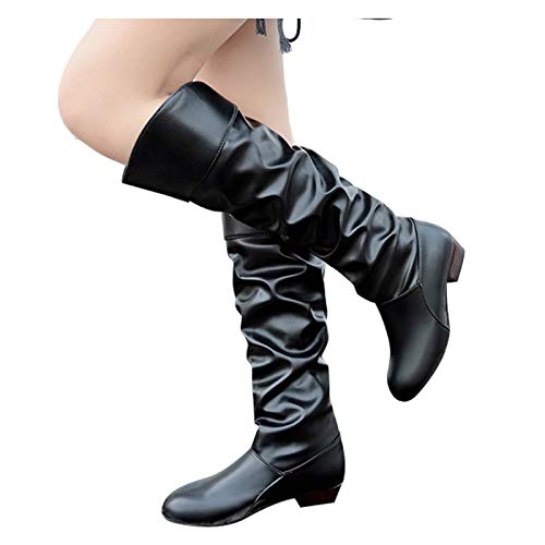 Bottes de haute qualité pour femme au bout solide rond raffiné - 2