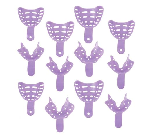 Keystone Edentulous Dental Impression Trays 12/Bg Disposable High Impact Styrene Excellent Trays (#3 Upper-Medium)