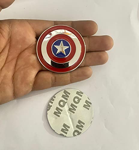 Image of Emblems for Car & Bike Metal Lo.go and Grill Me.tal Lo.go, Auto Accessories for Car Emblem 3D Badge Auto Racing Sport Sticker Grand Tourer Decal. (Captain America Small Metal Sticker)