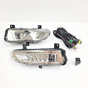 LEDIN Built-in LED Fog Lights Kit Compatible for 2018 2019 2021 Nissan Leaf (OE Style, Clear Lens) with Switch, Wires, Relay