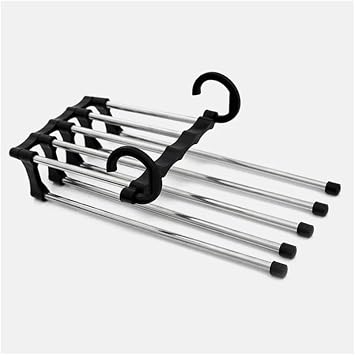 Trouser Strap Movable Cabinet Inside 2 Tiers Foldable 5-Piece Organizer Strap For Trousers, Ties, Skirts, Shawls, Dresses