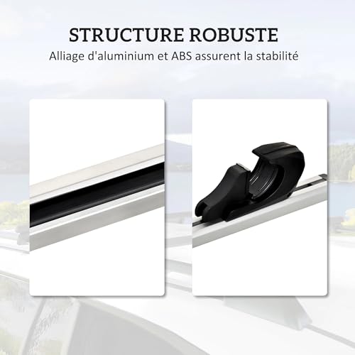 Barras transversales de techo en aleación de aluminio resistente con llave 3
