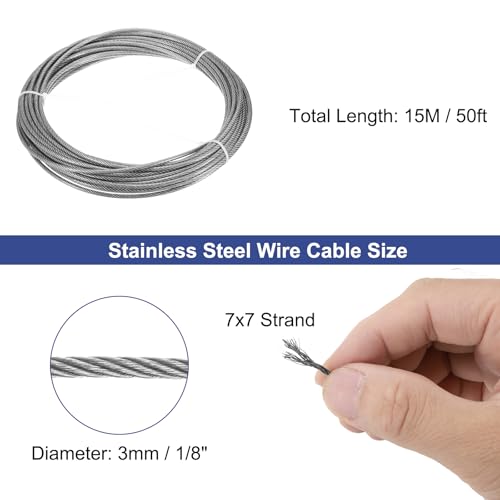 Cable de acero inoxidable de 3 mm para evitar caídas en escaleras exteriores 2