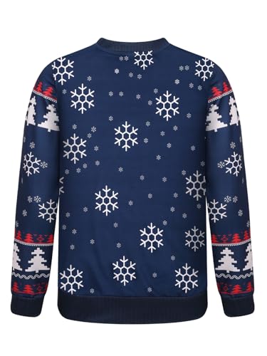 GRAJTCIN Ugly Couples Christmas Sweater Adult Funny 3D Print Cat Elk Dog Christmas Party Cosplay2