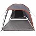 vidaXL Camping Tent in Gray and Orange - Large, Water-Resistant, Spacious Cabin Design with Bag, Ropes, Stakes, Zipper Closure for Outdoor Use - Easy Setup, Portable Shelter Gear for The Family