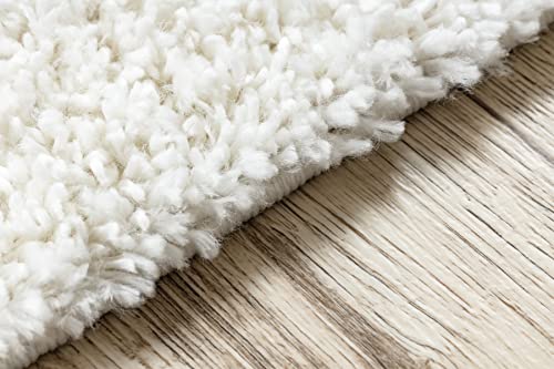 Tapis Union à poils longs berbère crème et gris 120x170 cm
