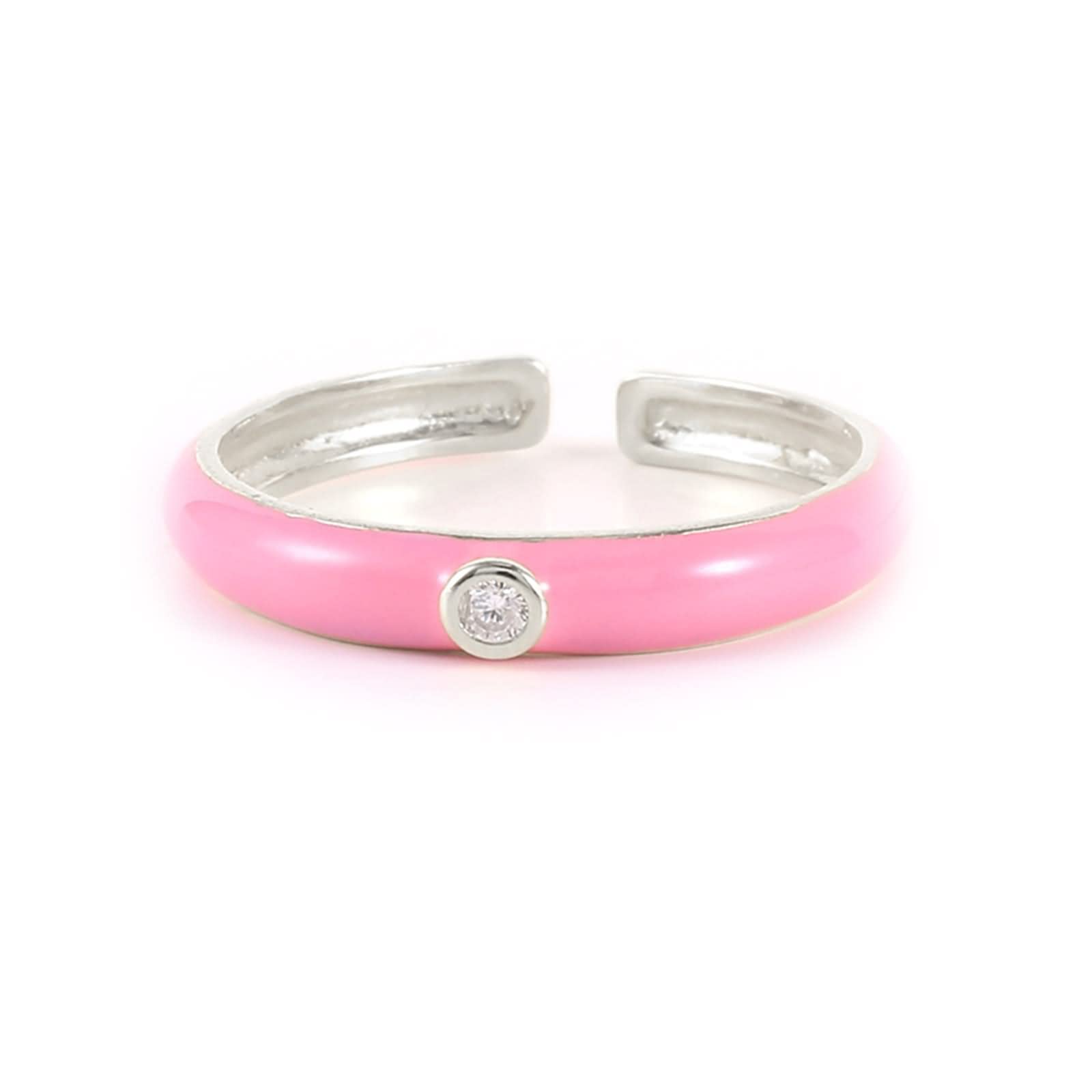 Ring für Damen verstellbar, Coole Freundschaftsringe 1 Stein mit weißem Zirkonia S925 Sterling Silber verstellbar