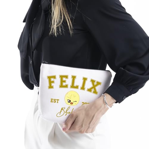 WCGXKO Korean Gift Music Group Merch Group Boys Makeup Bag Music Lover Gift (2000BbokAri), beige4