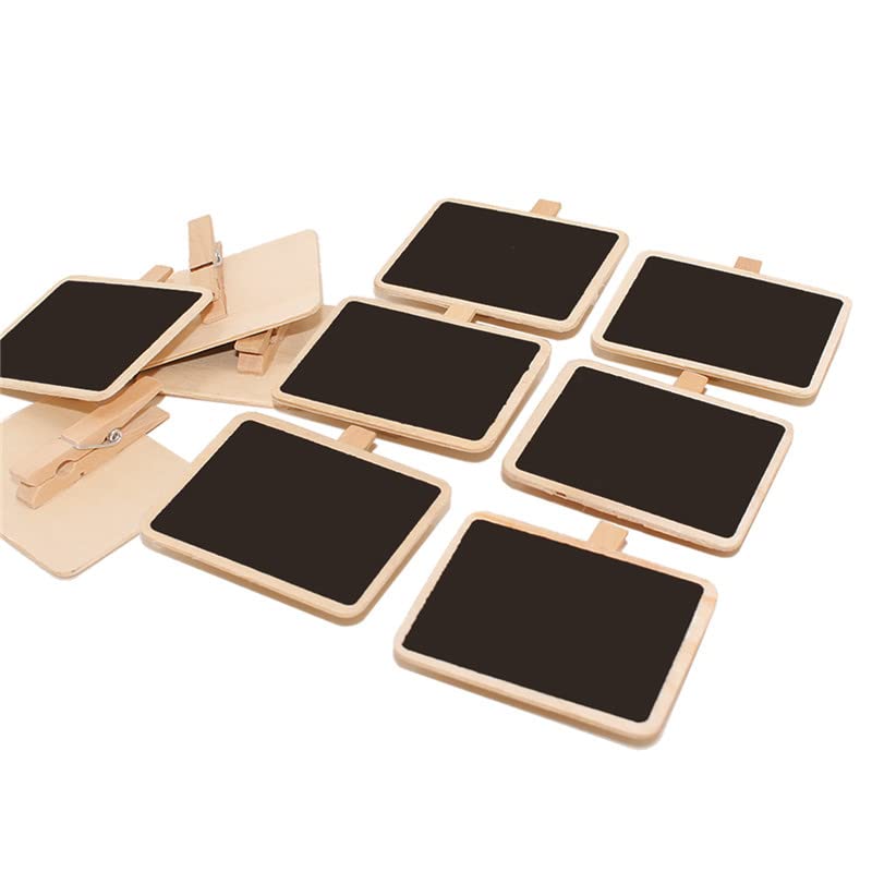 zalati Mini Chalkboard 10pcs Small Erasable Blackboard with Label Clip for Reminder of Note Message