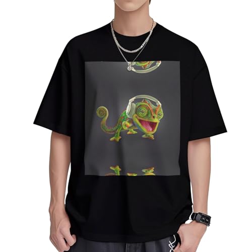T-shirt coton homme col rond caméléon respirant manches courtes