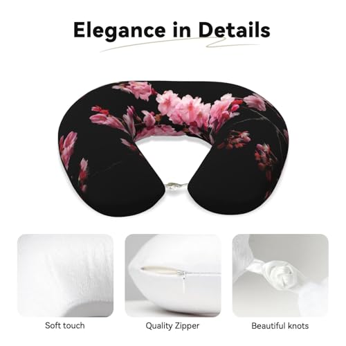 Almohada de viaje de espuma viscoelástica negra miniatura 4