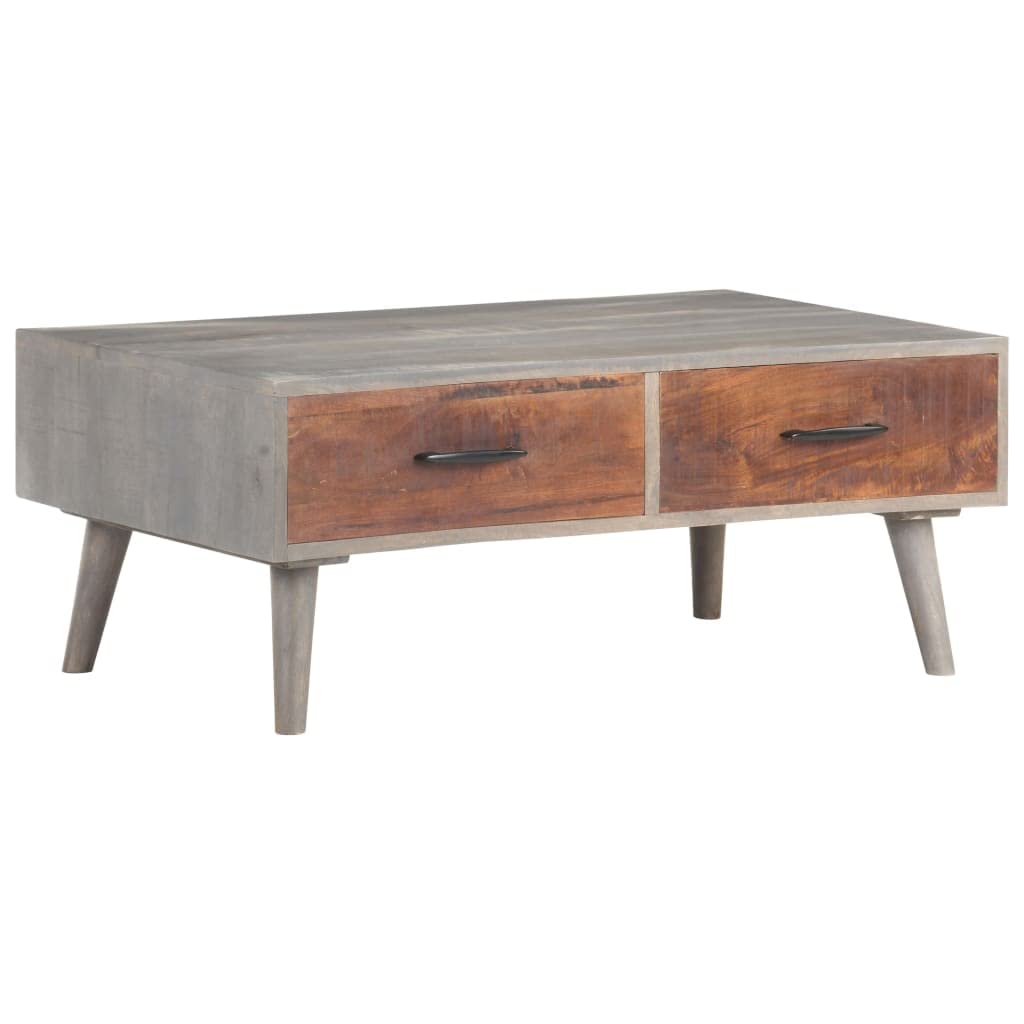Table basse industrielle en bois massif de manguier pour un séjour vintage chaleureux
