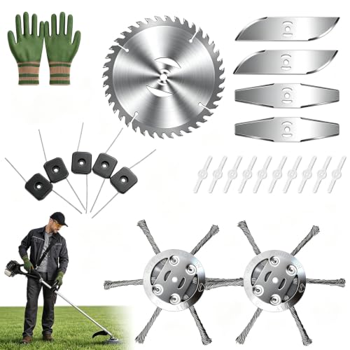 25 Stück Rasentrimmer Zubehör Set für Akku Ersatzklingenset