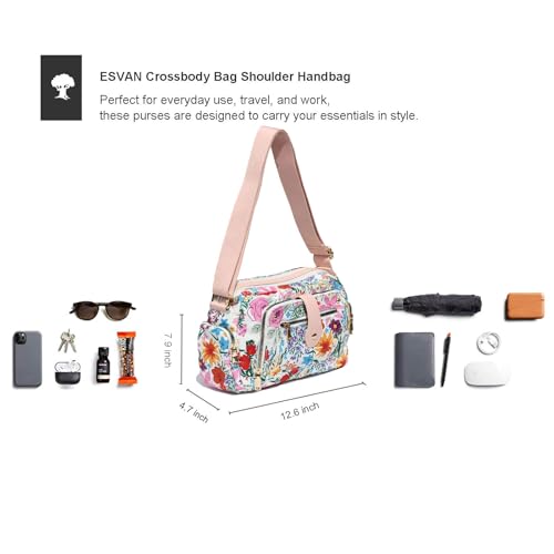 ESVAN Women Fashion Crossbody bags for Women Multi Pockets Cell Phone Camera Shoulder Handbags Travel Purse2