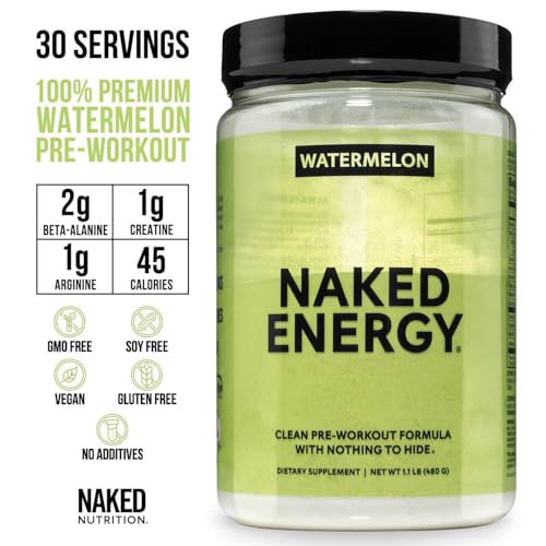 Image of NAKED Watermelon Energy - Clean Pre Workout Supplement for Men and Women, NSF Certified, Vegan Friendly, No Added Sweeteners, Colors Or Flavors - 30 Servings