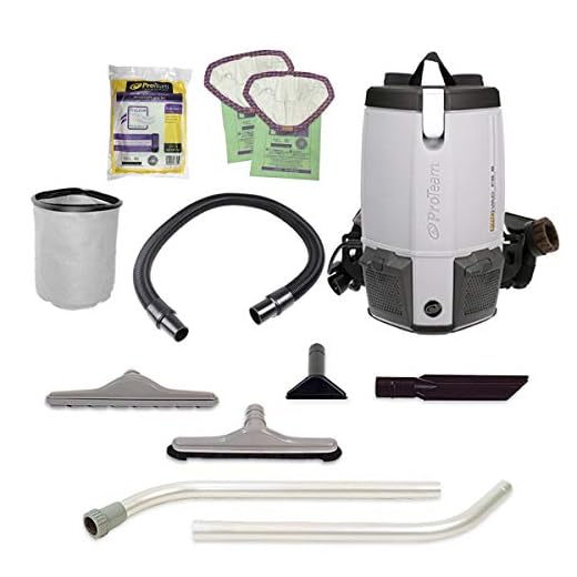 ProTeam Backpack Vacuums, ProVac FS 6 Commercial Backpack Vacuum with HEPA Media Filtration and Restaurant Tool Kit, 6 Quart, Corded