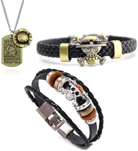 Zaky 28 piezas Collar con colgante de esqueleto de One Piece Puls...