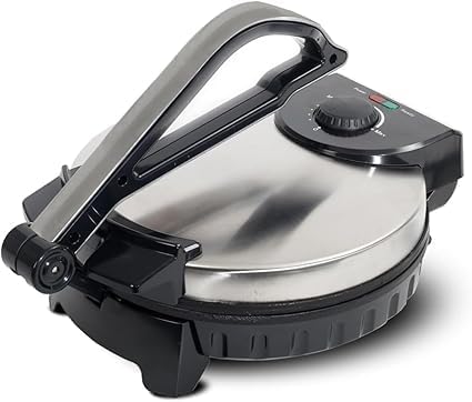 Tortilla Press - Pre-Seasoned Tortilla Maker, Tortilla & Chapati Maker, Dough Press for Flour Tortillas, Roti, Chapati - Aluminum Alloy Pataconera for Arepas, Quesadillas, Chapatis, Arabic Breads