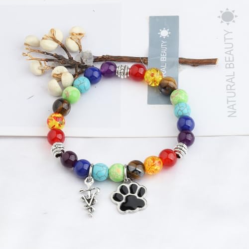 Image of WSNANG Veterinarian Gift Charm Bracelet Veterinary Technician & Student Graduation Gift