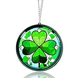 St Patricks Day Decorations Gifts Lucky 4 Leaf Clover Decorations Gifts for Family Friends Irish Gift for Women Men Acrylic Suncatchers for Windows Hanging Shamrock Ornaments
