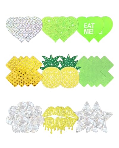 Image of CICKEE Nipple Pasties Black 9 Pairs Rave Pack Nipple Covers Stickers for Rave, Music Festivals, Beach or Daily Wear