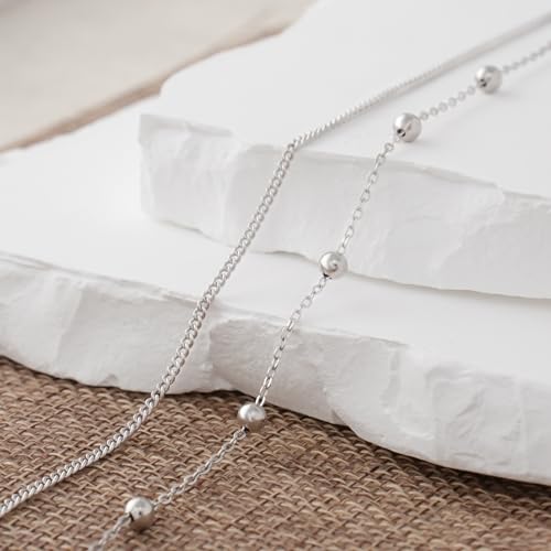 Chic & Artsy Anklet Bracelets925 Sterling Silver Satellite Ankle Bracelets For Women Layered Anklets Foot Chain Anklet Bracelet thumb #3