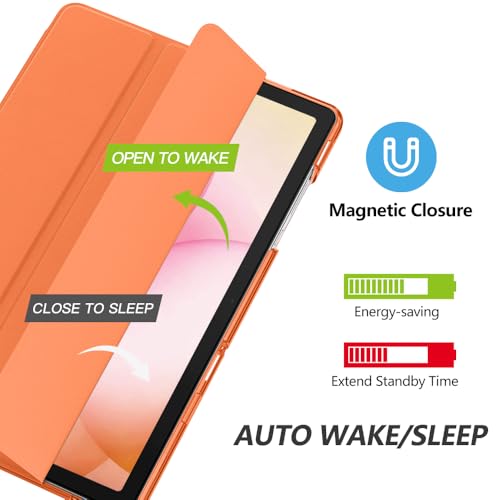 MoKo for Samsung Galaxy Tab A11 Plus / A11+ Case 11 Inch 2026, Galaxy Tab A9 Plus / A9+ Case 11 Inch 2024, Slim Stand Hard PC Translucent Back Shell Smart Cover, Auto Wake/Sleep,Cosmic Orange by MoKo - Image 4